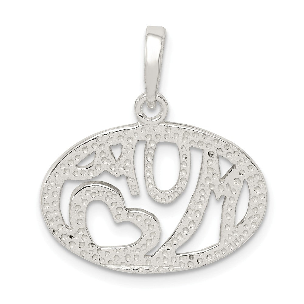 Million Charms 925 Sterling Silver Polished Oval Mom Pendant