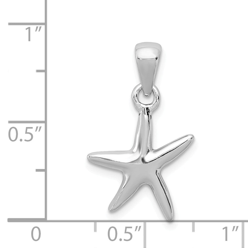Million Charms 925 Sterling Silver Rhodium-Plated Polished Nautical Starfish Charm