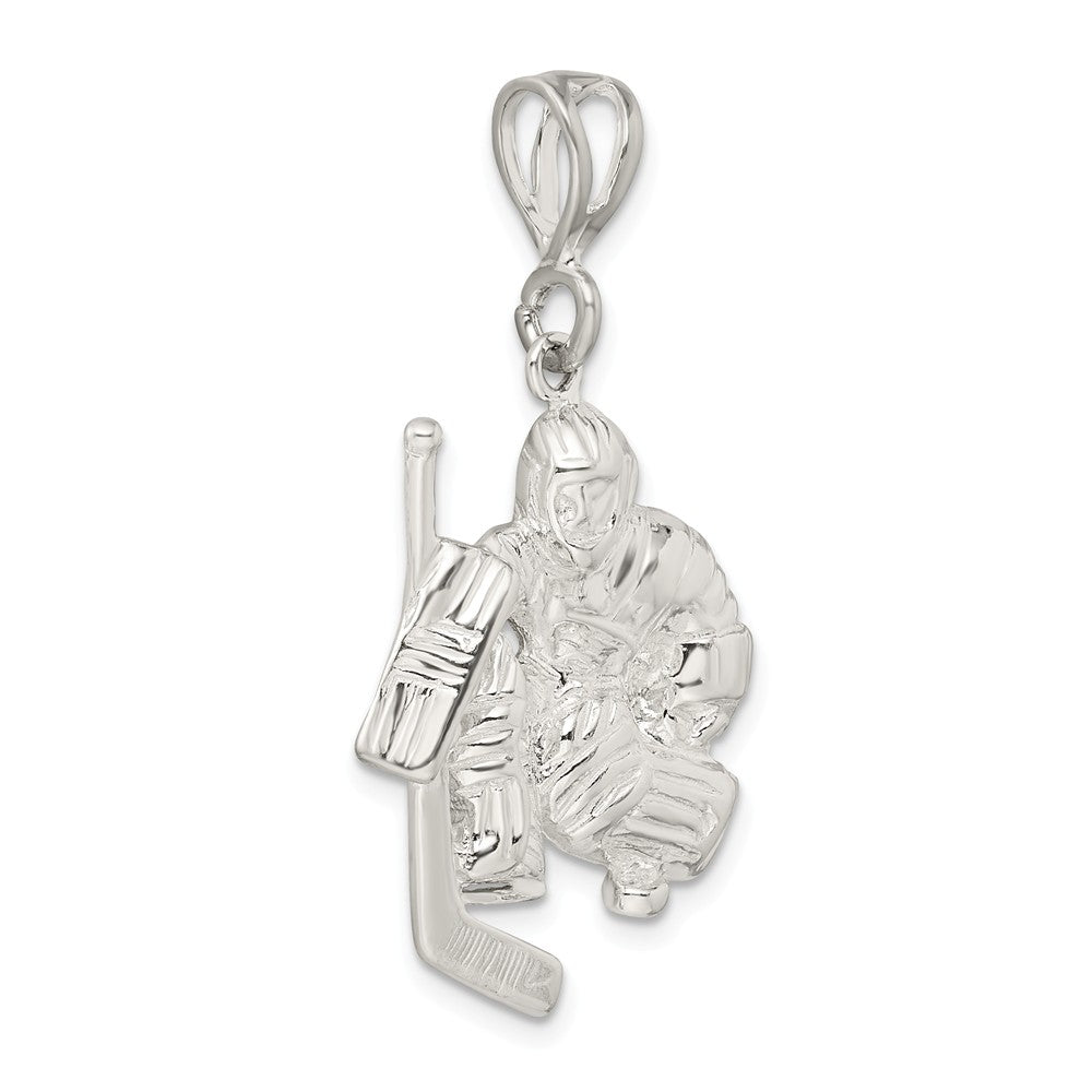 Million Charms 925 Sterling Silver Sports Hockey Goalie Charm