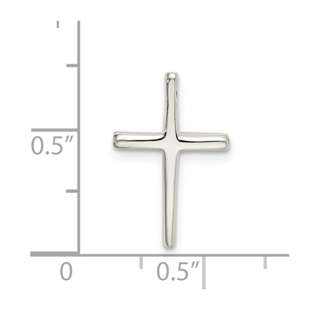 Million Charms 925 Sterling Silver Polished Relgious Cross Chain Slide
