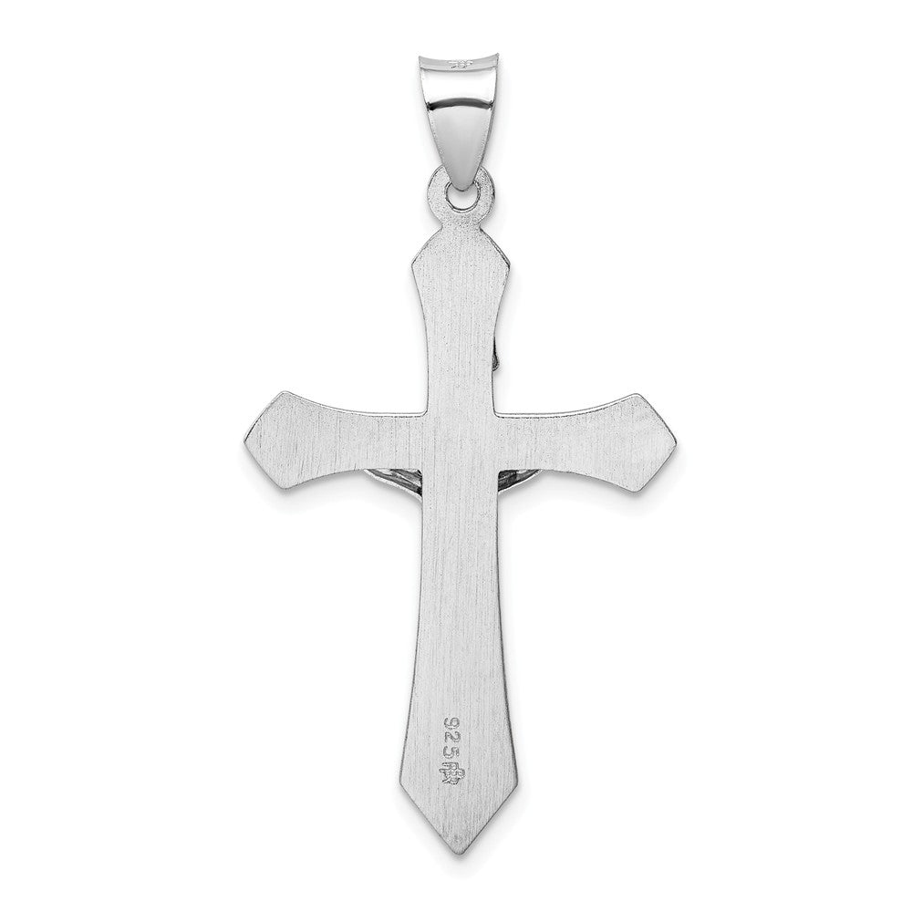 Million Charms 925 Sterling Silver Rhodium-Plated Polished Inri Relgious Crucifix Pendant