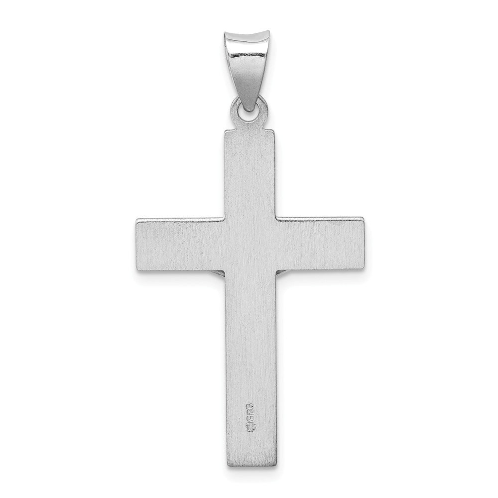 Million Charms 925 Sterling Silver Rhodium-Plated Polished Inri Latin Relgious Crucifix Pendant