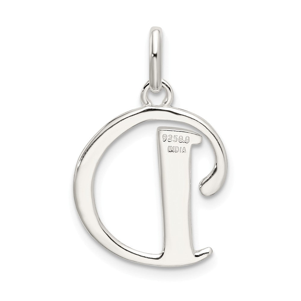 Million Charms 925 Sterling Silver Polished Glitter Enamel Letter D Pendant