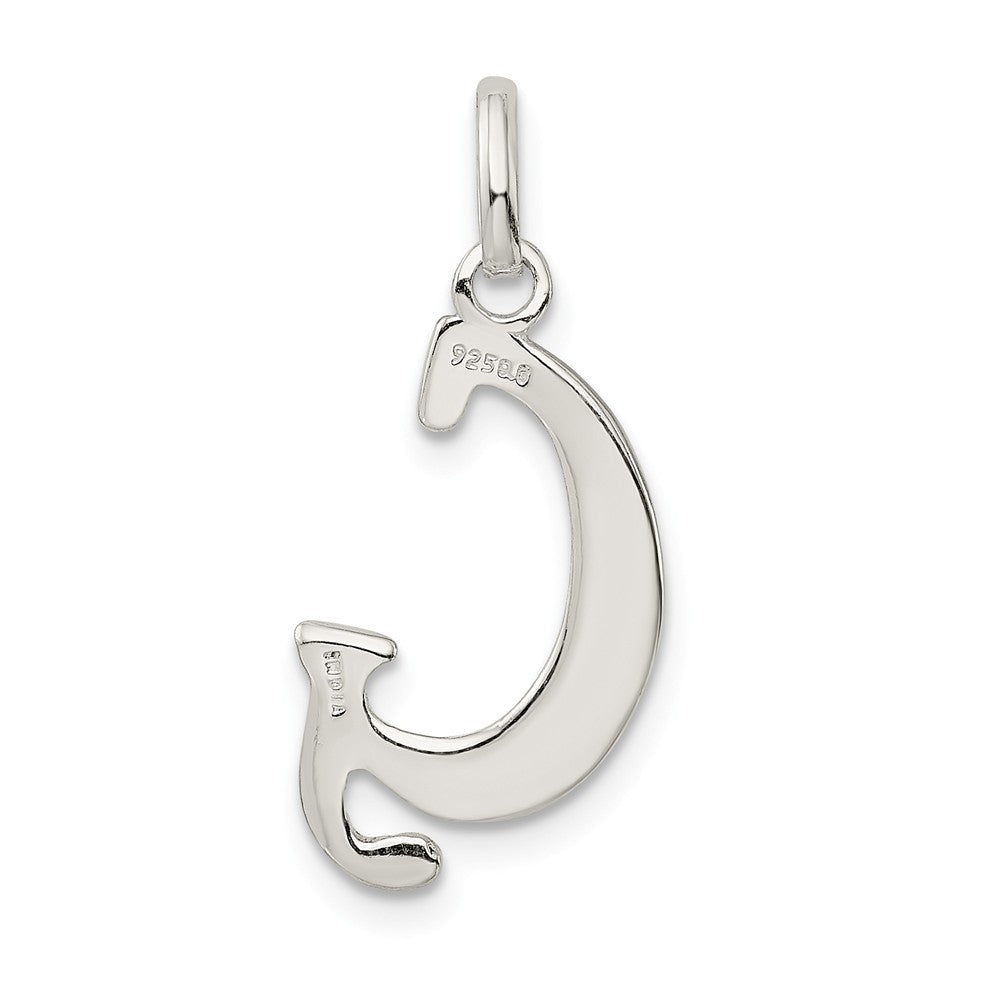 Million Charms 925 Sterling Silver Polished Glitter Enamel Letter G Pendant