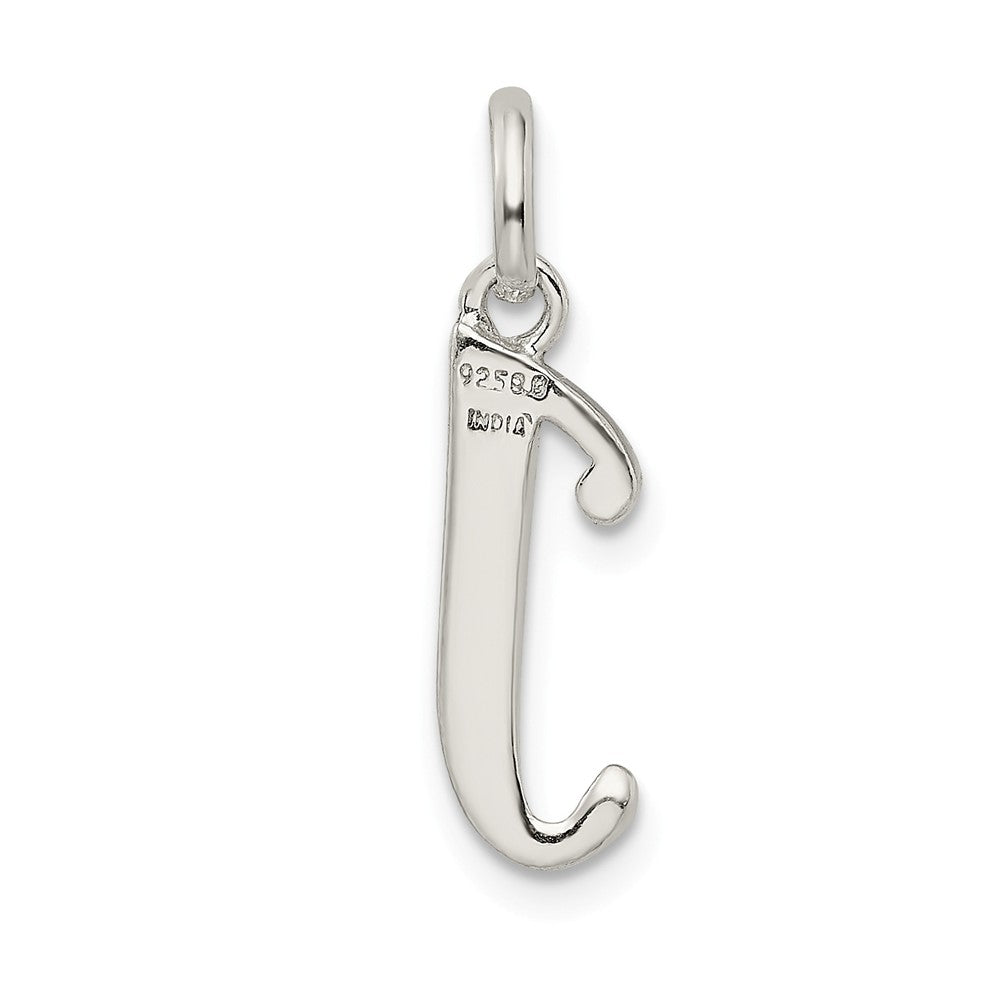 Million Charms 925 Sterling Silver Polished Glitter Enamel Letter J Pendant