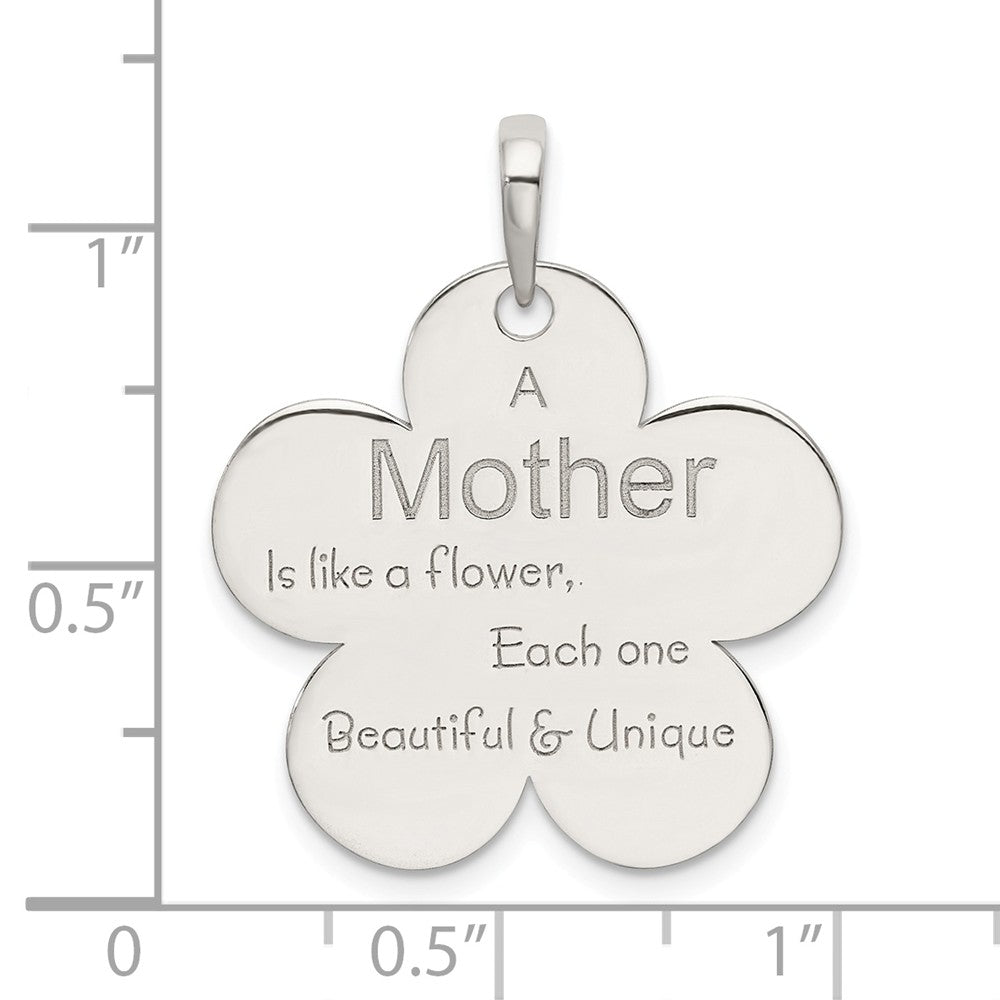 Million Charms 925 Sterling Silver Polished Mother Flower Pendant