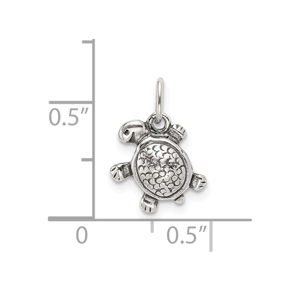 Million Charms 925 Sterling Silver Antiqued Turtle Charm
