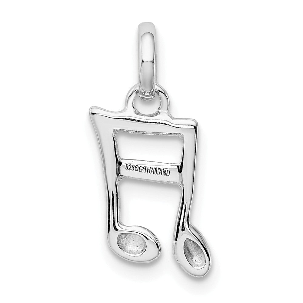 Million Charms 925 Sterling Silver Rhodium-Plated Music Note Pendant