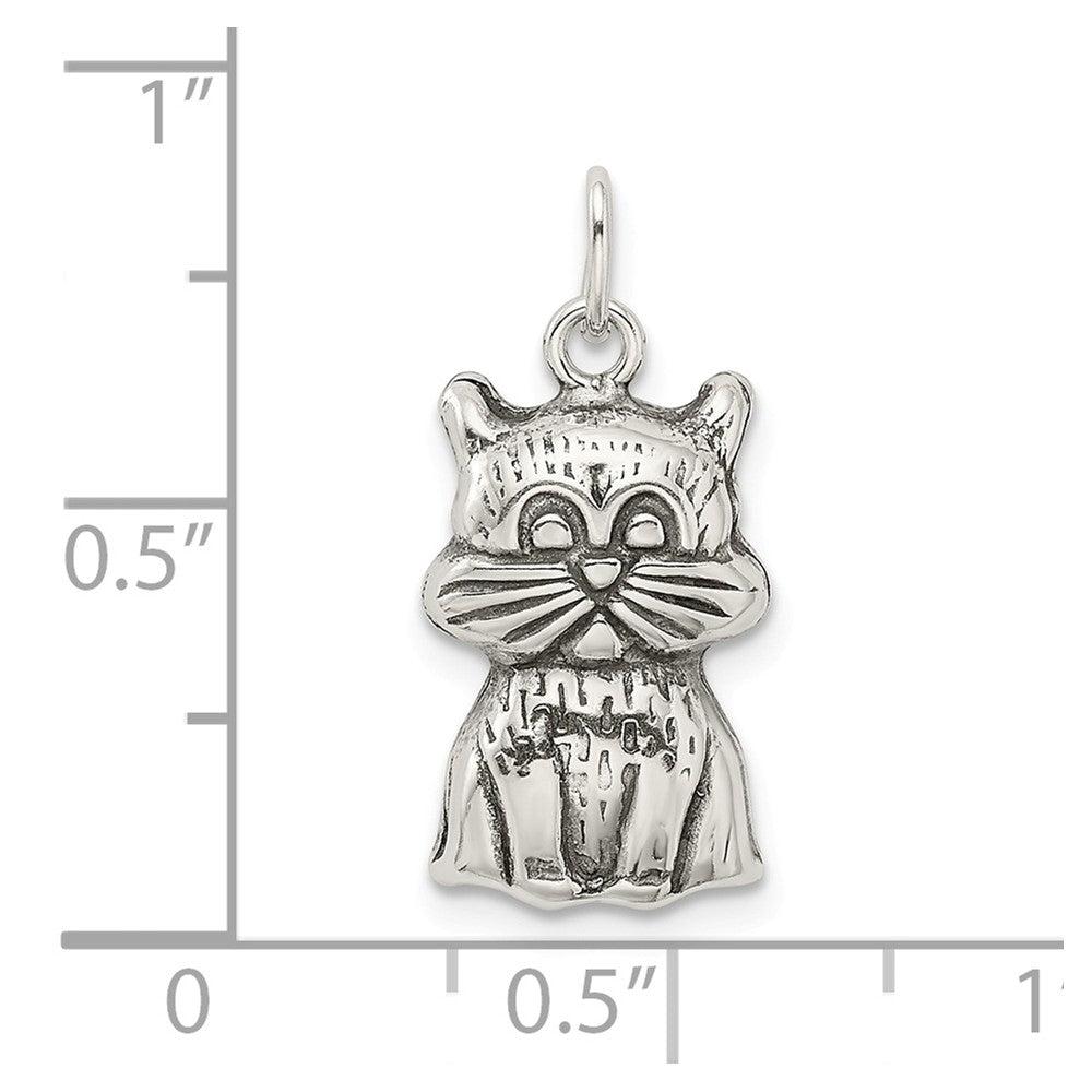 Million Charms 925 Sterling Silver Antiqued Cat Charm
