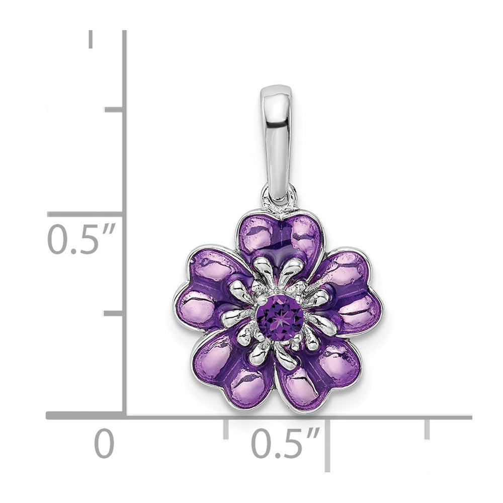 Million Charms 925 Sterling Silver Amethyst, Enamel Pendant