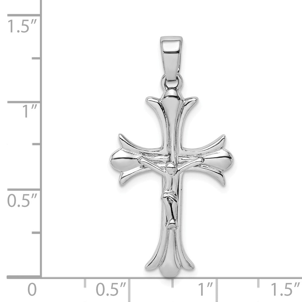 Million Charms 925 Sterling Silver Rhodium-plated Plated Relgious Crucifix Pendant