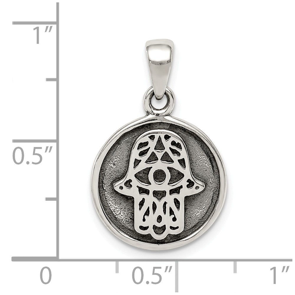 Million Charms 925 Sterling Silver Antiqued Hasma Pendant