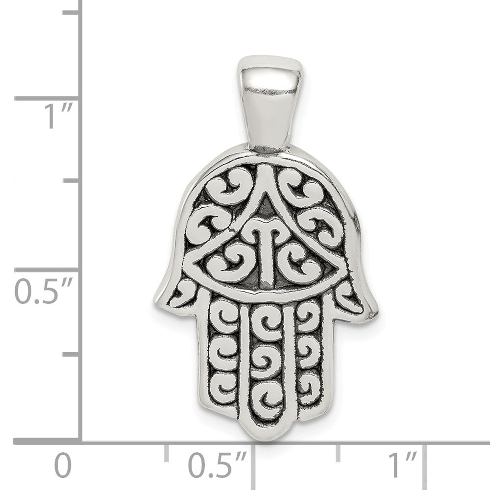 Million Charms 925 Sterling Silver Antiqued Hasma Pendant
