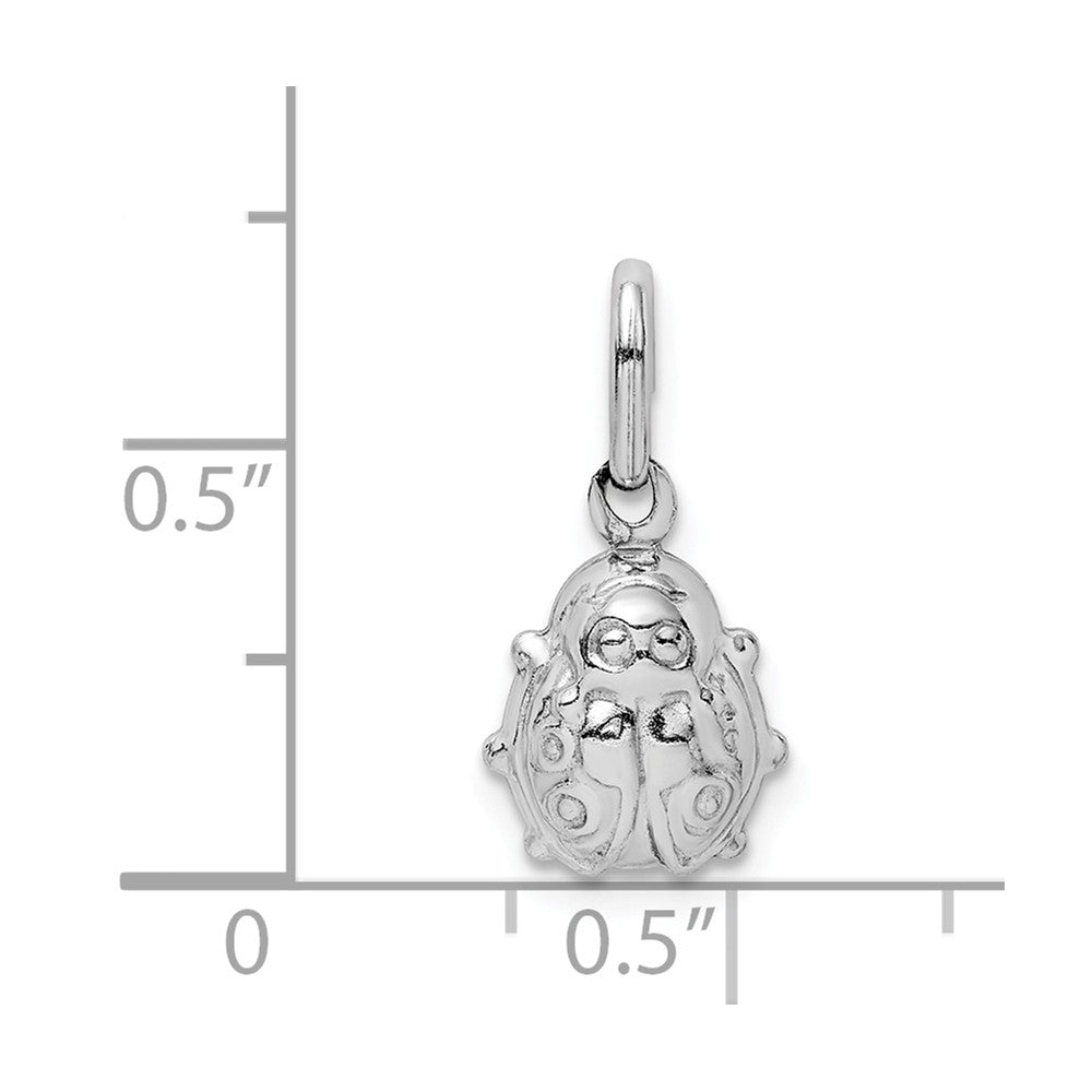 Million Charms 925 Sterling Silver Rhodium-Plated Polished Ladybug Pendant