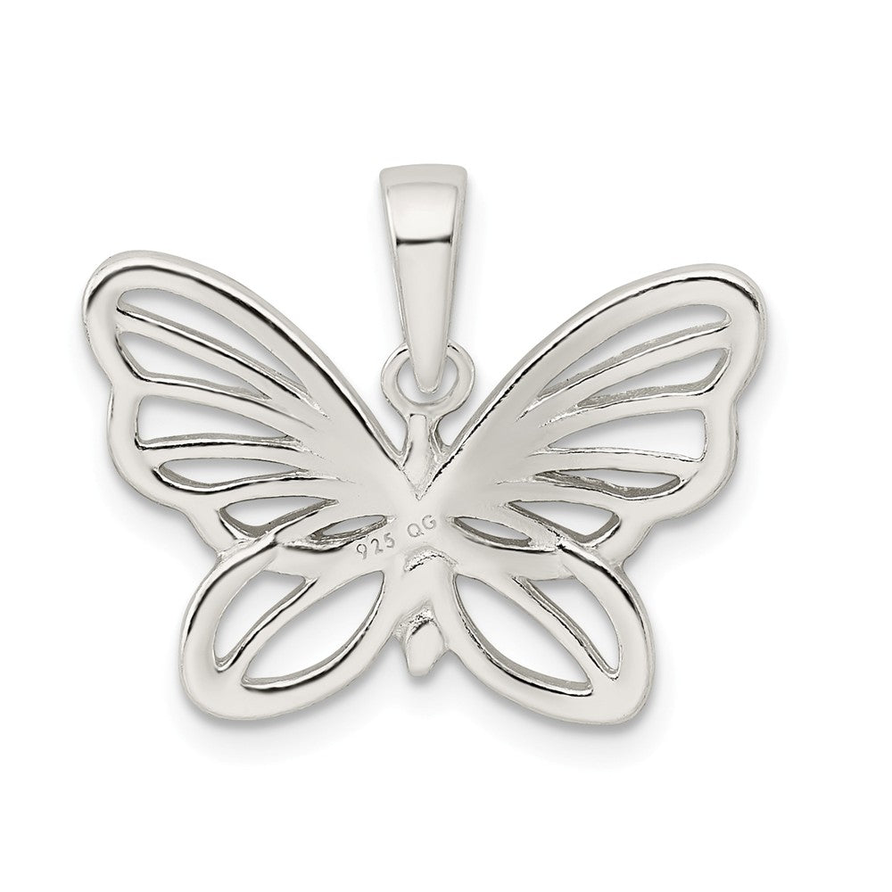Million Charms 925 Sterling Silver Diamond-Cut Butterfly Pendant