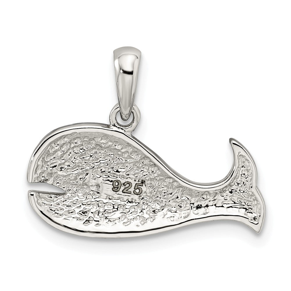 Million Charms 925 Sterling Silver Blue/Grey Preciosa Crystal Whale Pendant