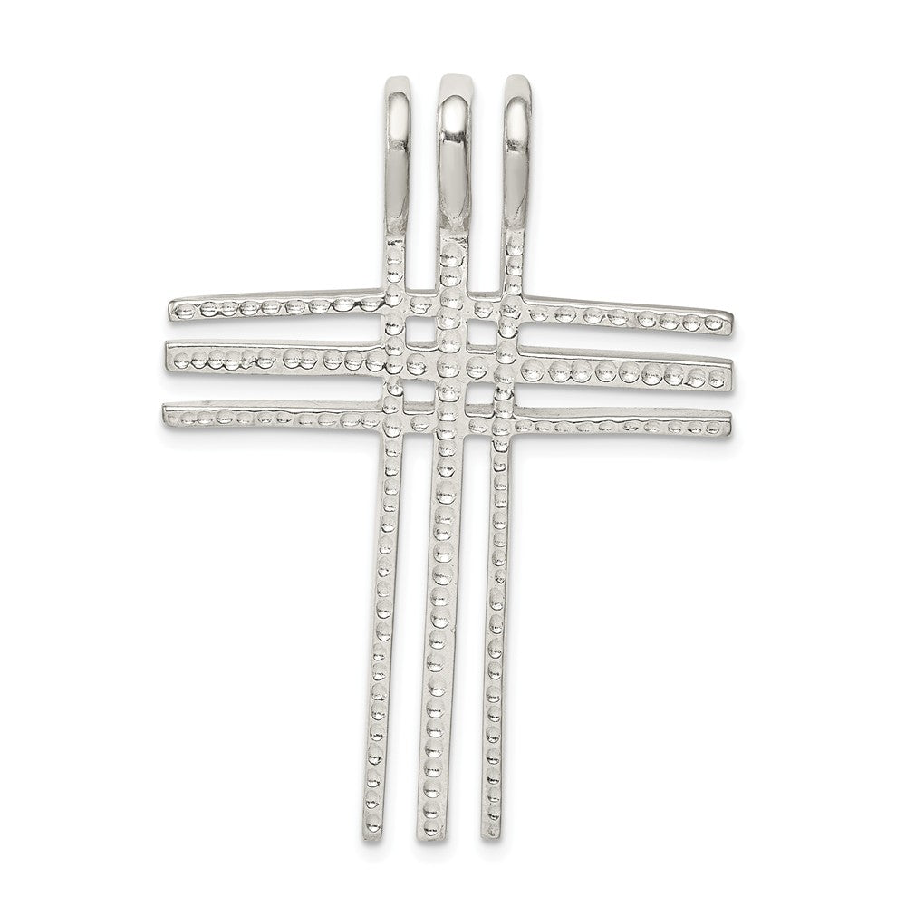 Million Charms 925 Sterling Silver Polished Relgious Cross Chain Slide