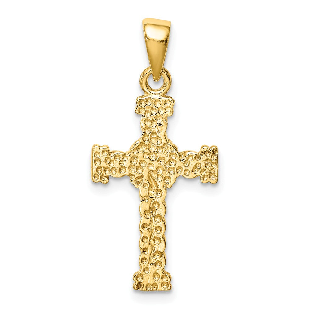 Million Charms 925 Sterling Silver & Gold Themed Tone Twisted Relgious Cross Pendant