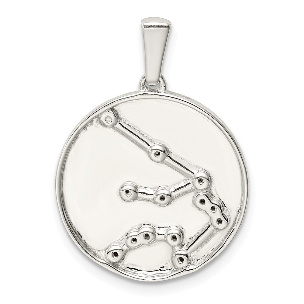 Million Charms 925 Sterling Silver & (Cubic Zirconia) CZ Aquarius Zodiac Pendant
