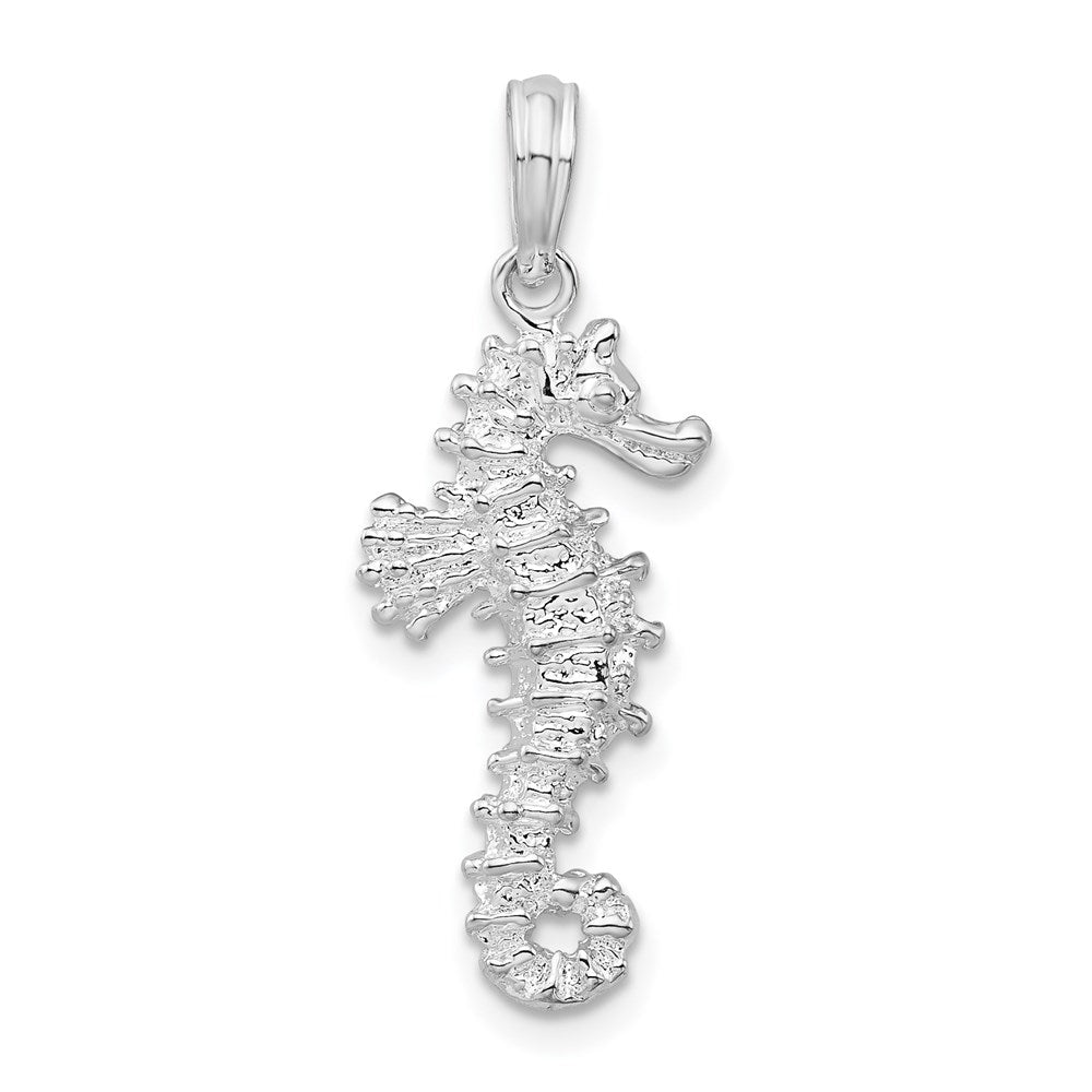 Million Charms 925 Sterling Silver Nautical Sea Life Charm Pendant, 3-D Seahorse Pendant