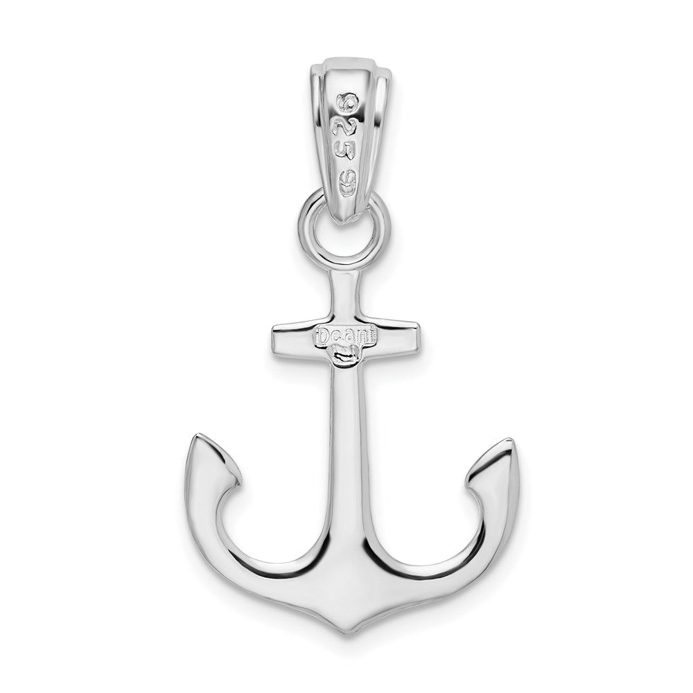 Million Charms 925 Sterling Silver Nautical Charm Pendant, 3-D Anchor, High Polish