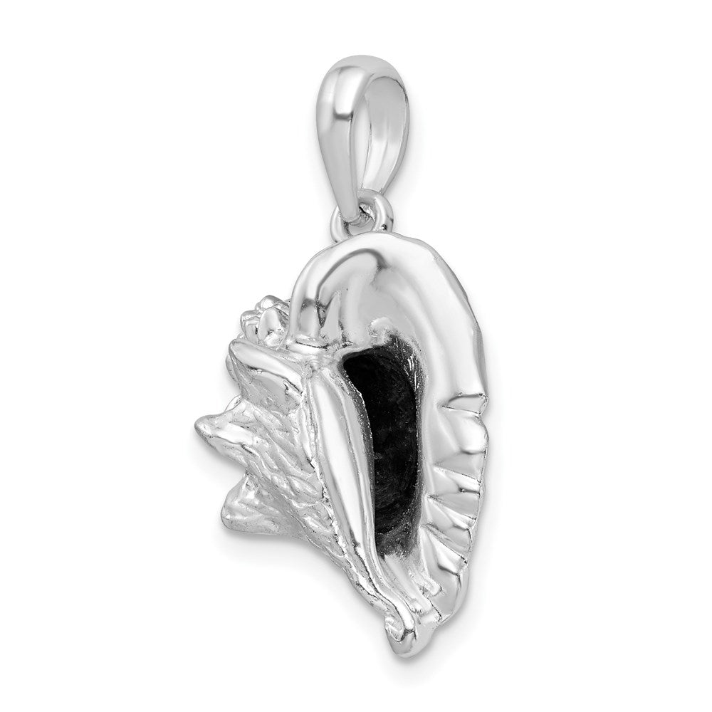 Million Charms 925 Sterling Silver Nautical Sea Life Charm Pendant, Large 3-D Conch Shell