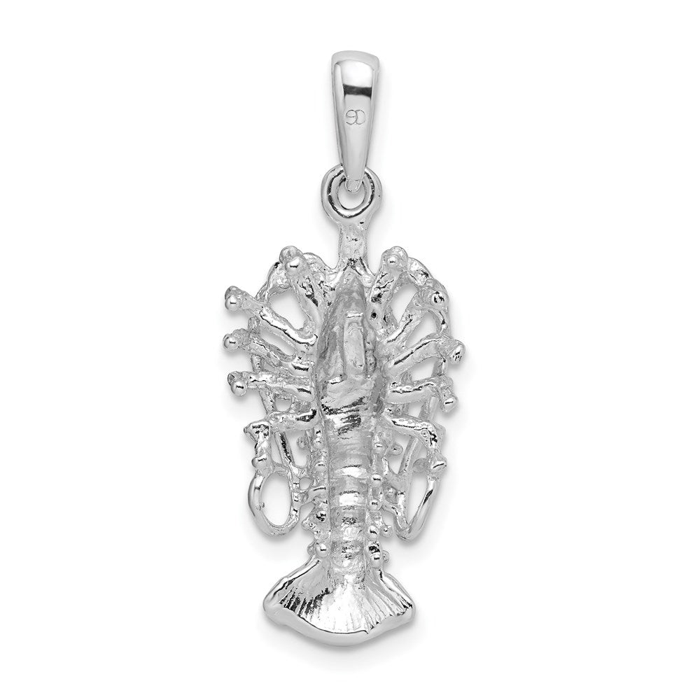 Million Charms 925 Sterling Silver Animal Sea Life Charm Pendant, Florida Lobster with Out Claws