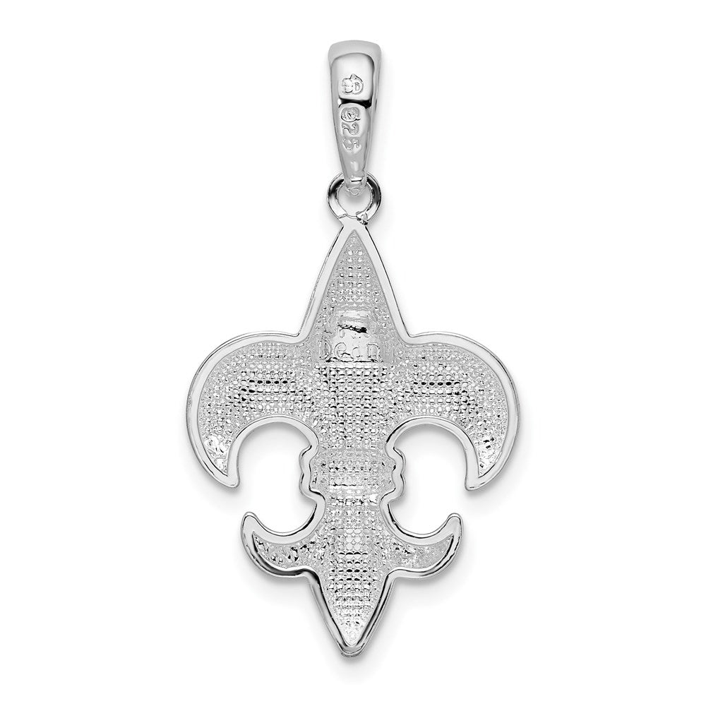 Million Charms 925 Sterling Silver Charm Pendant, Medium Fleur-De-Lis Pendant, 2-D