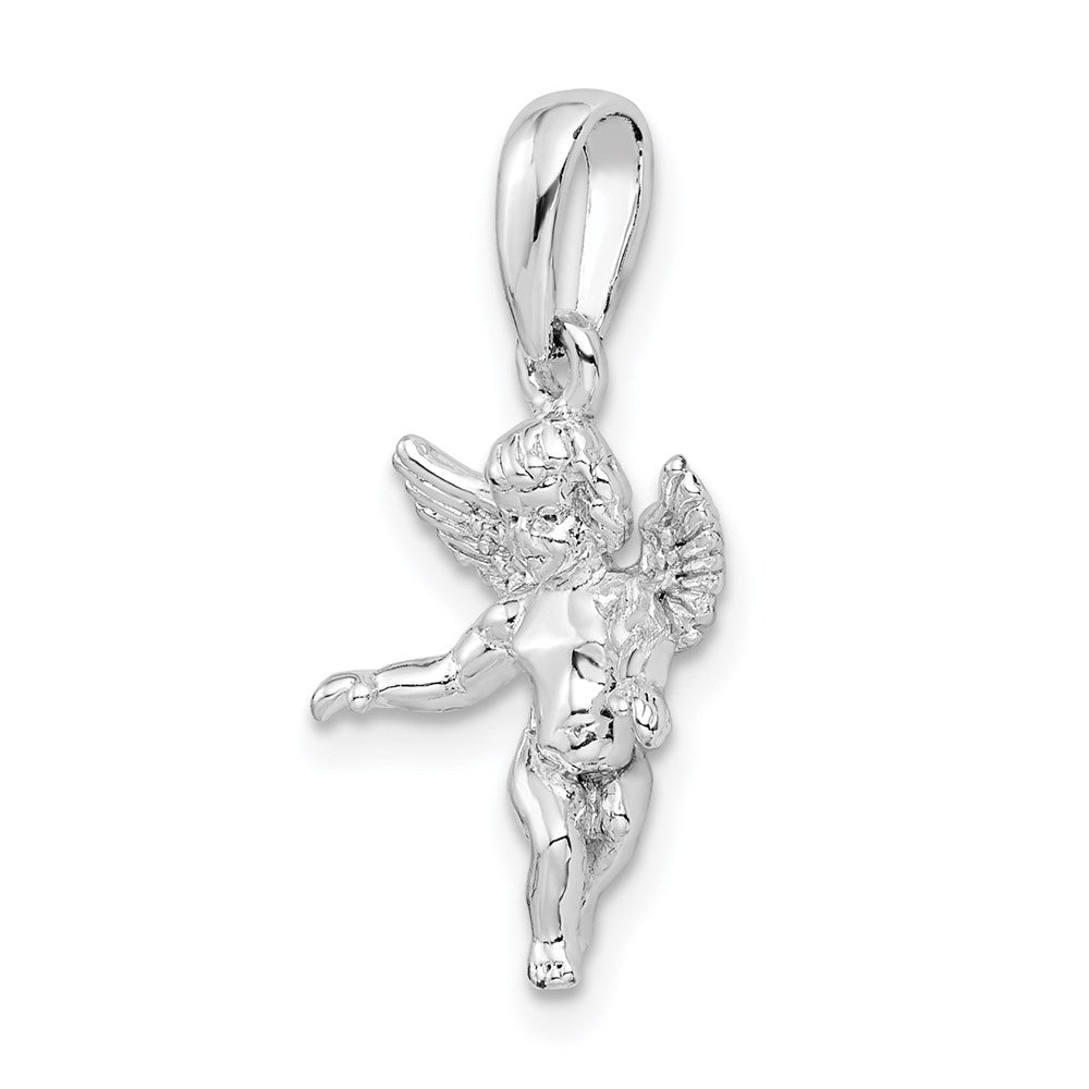 Million Charms 925 Sterling Silver Religious Charm, 3-D Guardian Angel Pendant