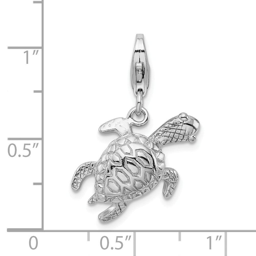 Million Charms 925 Sterling Silver Click-On Antiqued Turtle Charm