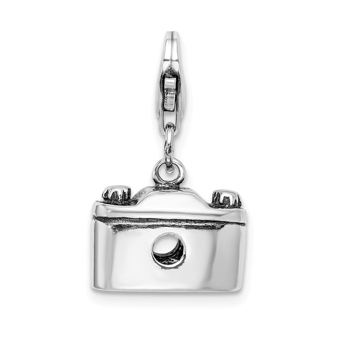 Million Charms 925 Sterling Silver Antiqued Camera With Lobster Clasp Charm