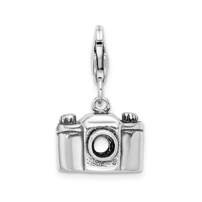 Million Charms 925 Sterling Silver Antiqued Camera With Lobster Clasp Charm