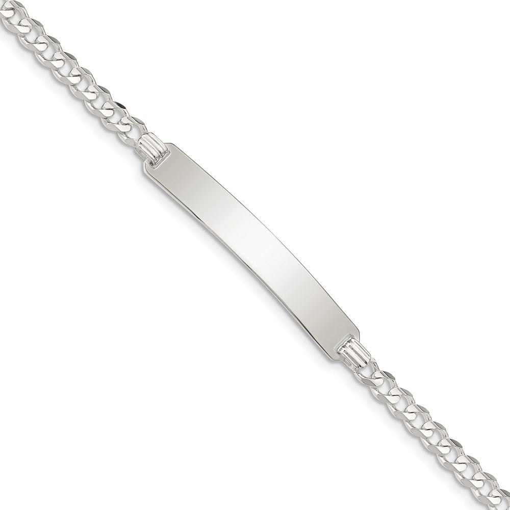 Million Charms 925 Sterling Silver Curb Link ID Bracelet, Chain Length: 8 inches