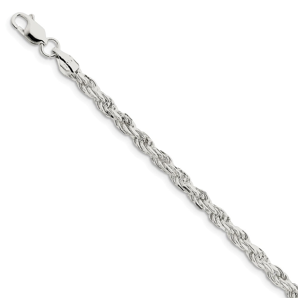 Million Charms 925 Sterling Silver 4.75mm Diamond-cut Rope Chain, Chain Length: 7 inches