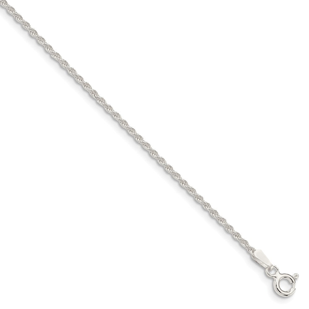 Million Charms 925 Sterling Silver 1.5mm Solid Rope Chain, Chain Length: 10 inches
