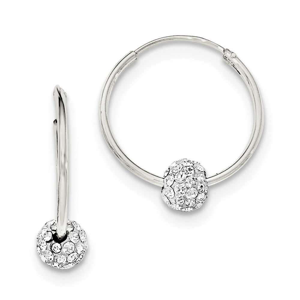 925 Sterling Silver Polished Cubic Zirconia ( CZ ) Hoop Earrings, 21mm x 21mm