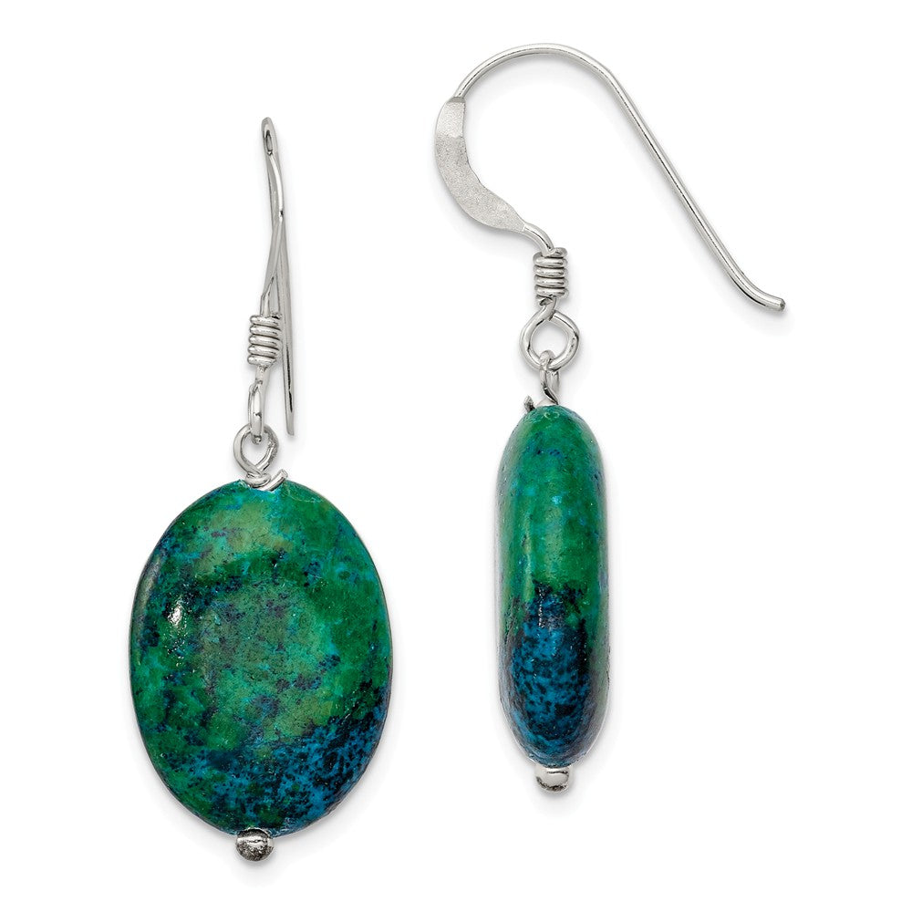 925 Sterling Silver Serpentine Earrings, 33mm x 14mm