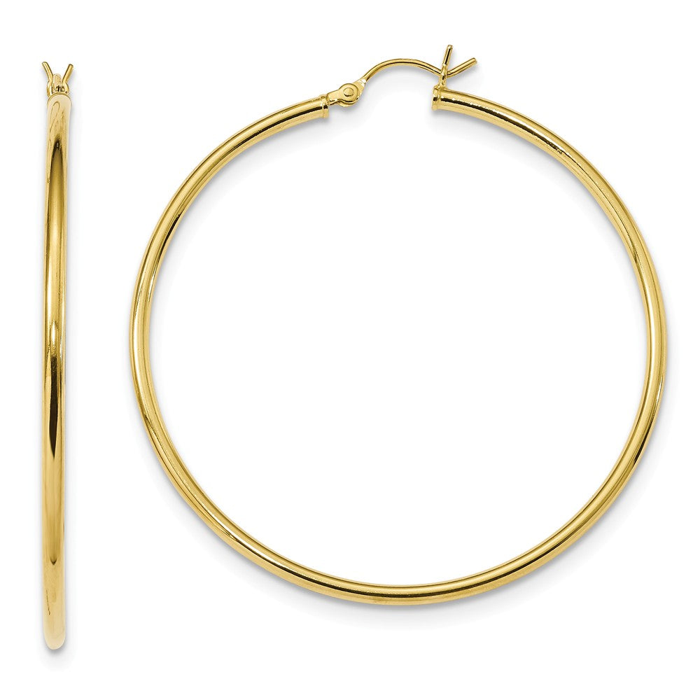 925 Sterling Silver Gold-Tone Polished Hoop Earrings, 51.6mm x 49mm