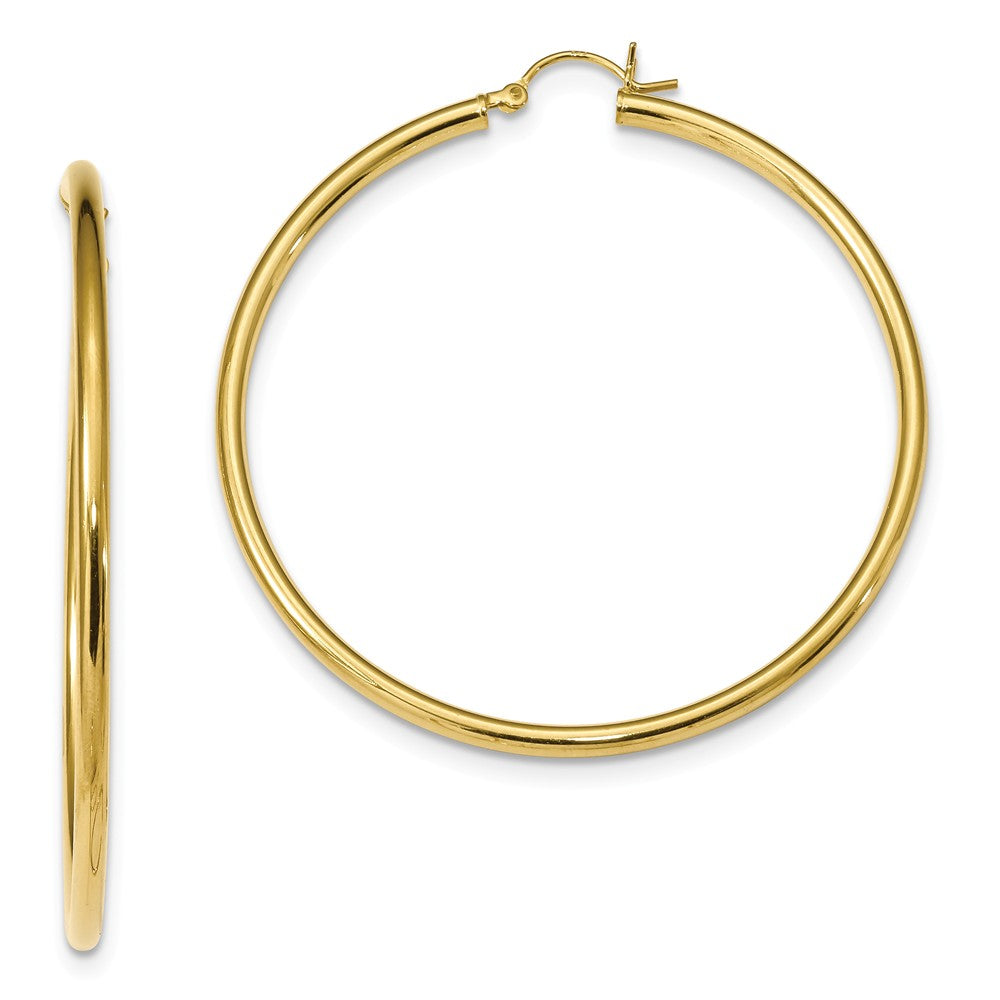 925 Sterling Silver Gold-Tone Polished Hoop Earrings, 57.8mm x 54.5mm