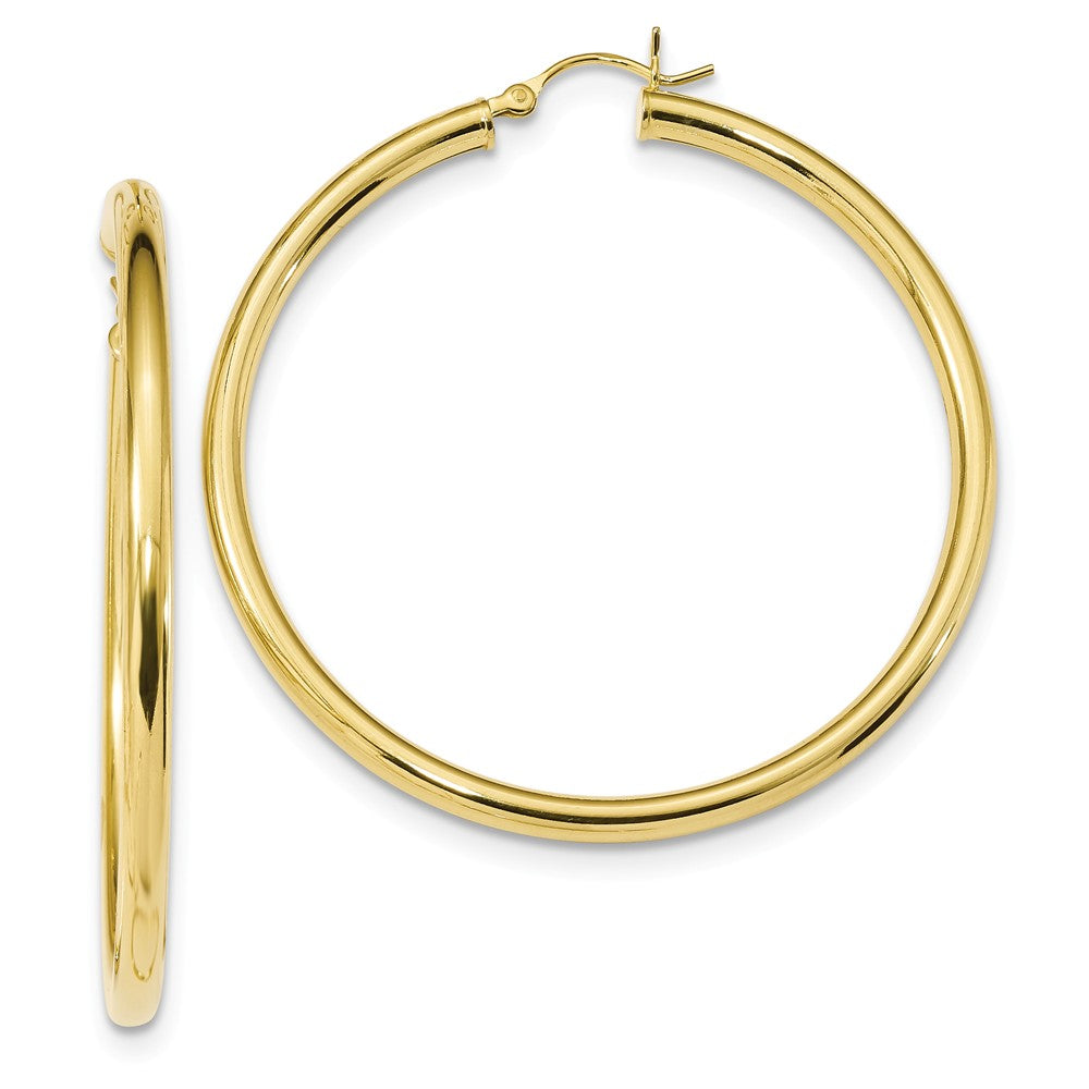 925 Sterling Silver Gold-Tone Polished Hoop Earrings, 50.2mm x 49mm