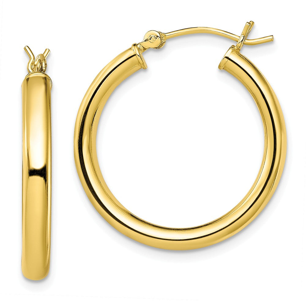 925 Sterling Silver Gold-Tone Polished Hoop Earrings, 27.6mm x 25.1mm