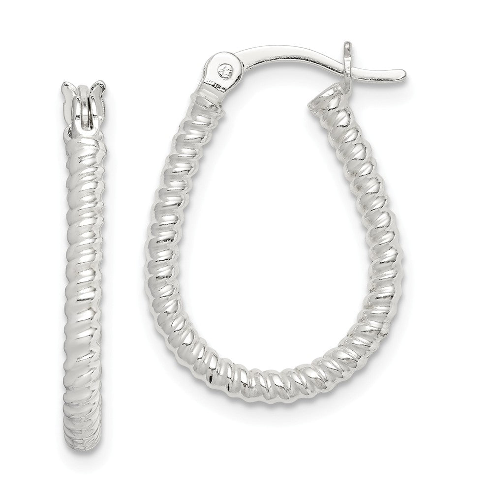 925 Sterling Silver Twisted Polished Hoop Earrings, 2.5mm