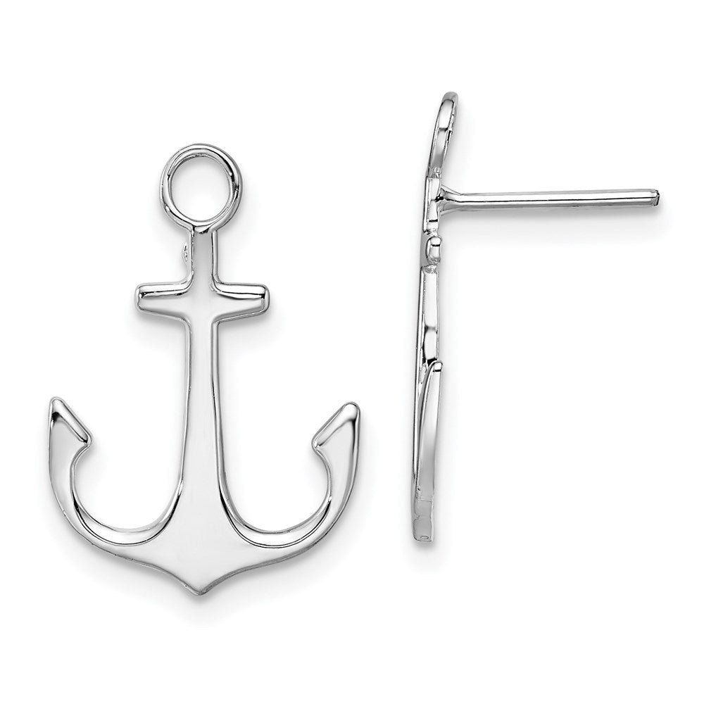 Million Themes 925 Sterling Silver Theme Earrings, Anchor Post Earrings, 2-D & High Polish