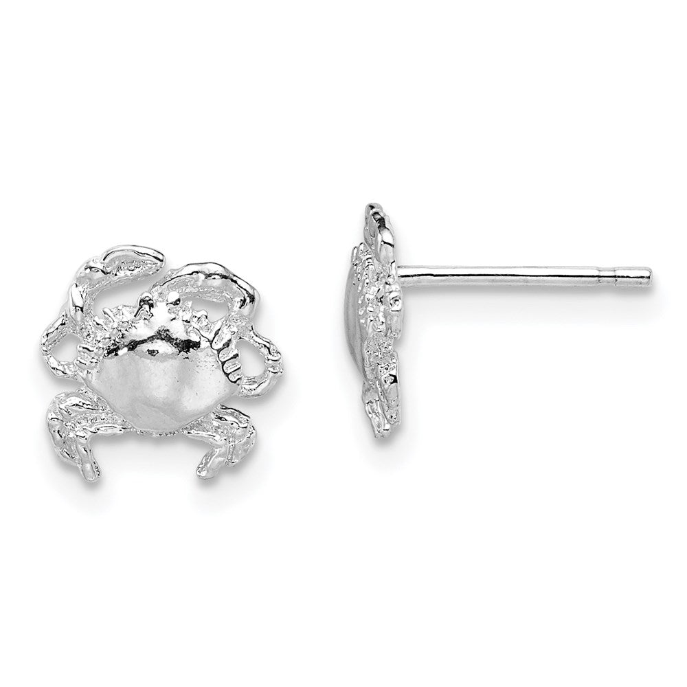 Million Themes 925 Sterling Silver Theme Earrings, Crab Post Earrings, 2-D & High Polish