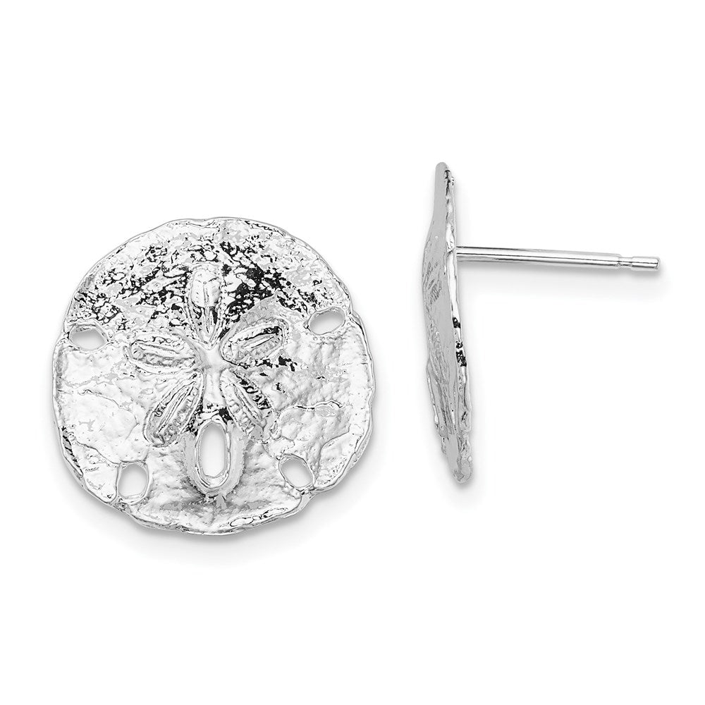 Million Themes 925 Sterling Silver Theme Earrings, Sand Dollar, High Polish Post Earrings