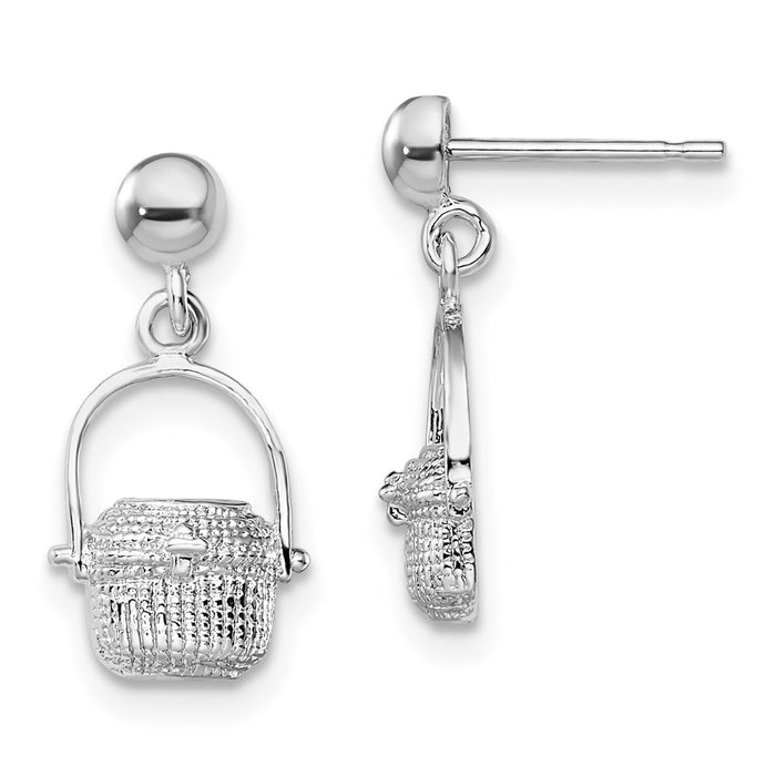Million Themes 925 Sterling Silver Theme Earrings, Nantucket Basket Earrings 2-D