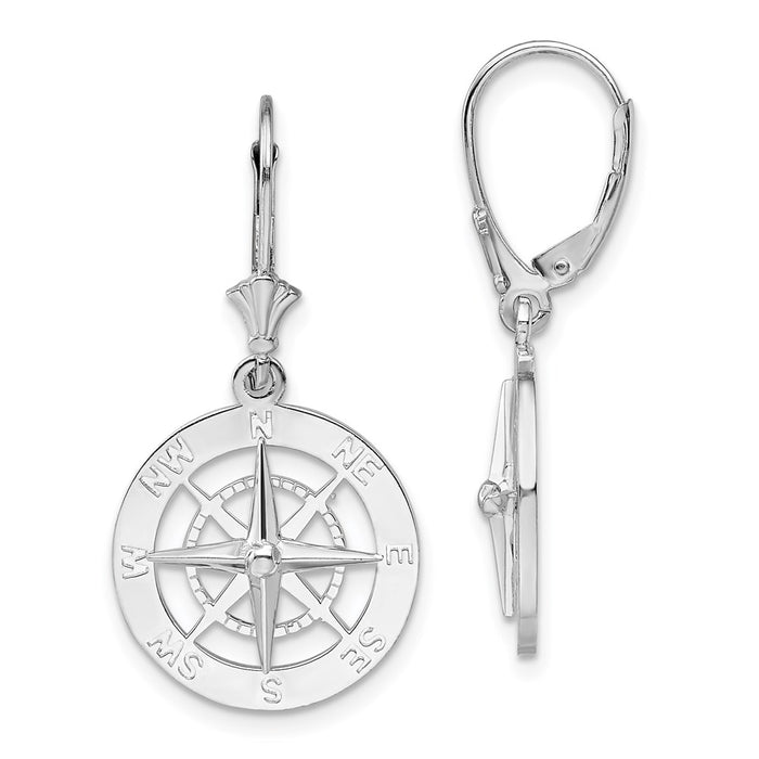 Million Themes 925 Sterling Silver Theme Earrings, Nautical Compass  Lever back Earrings