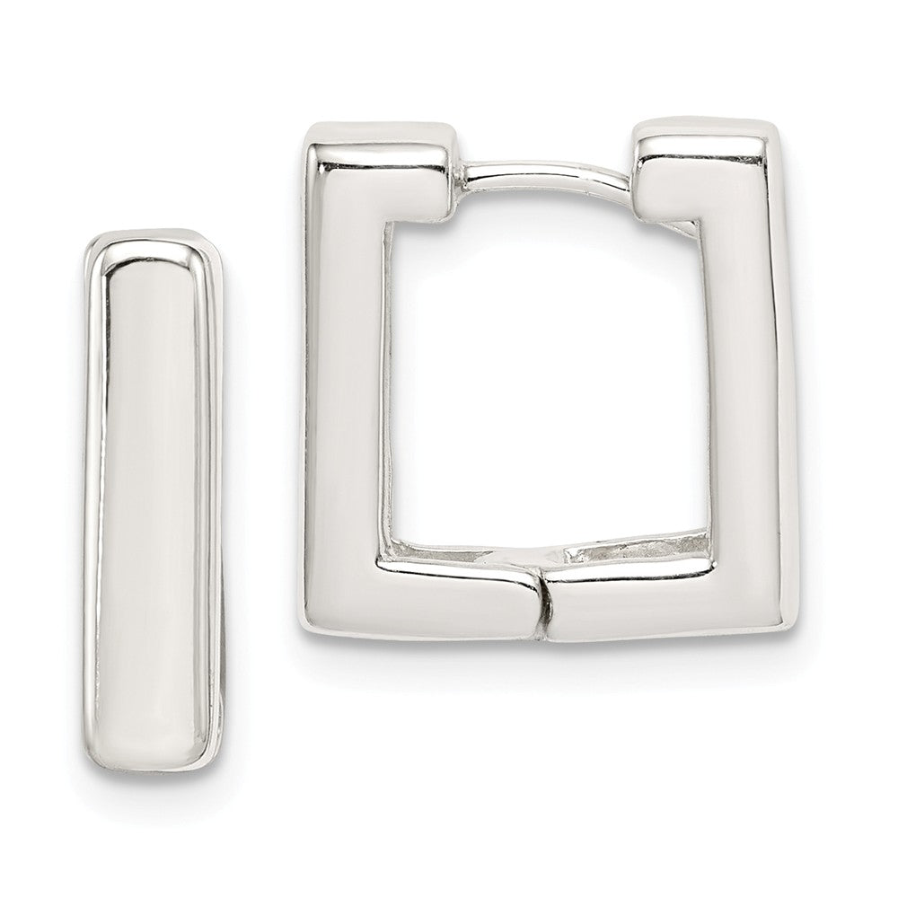 Stella Silver 925 Sterling Silver Square Hoop Earrings, 14mm x 4mm