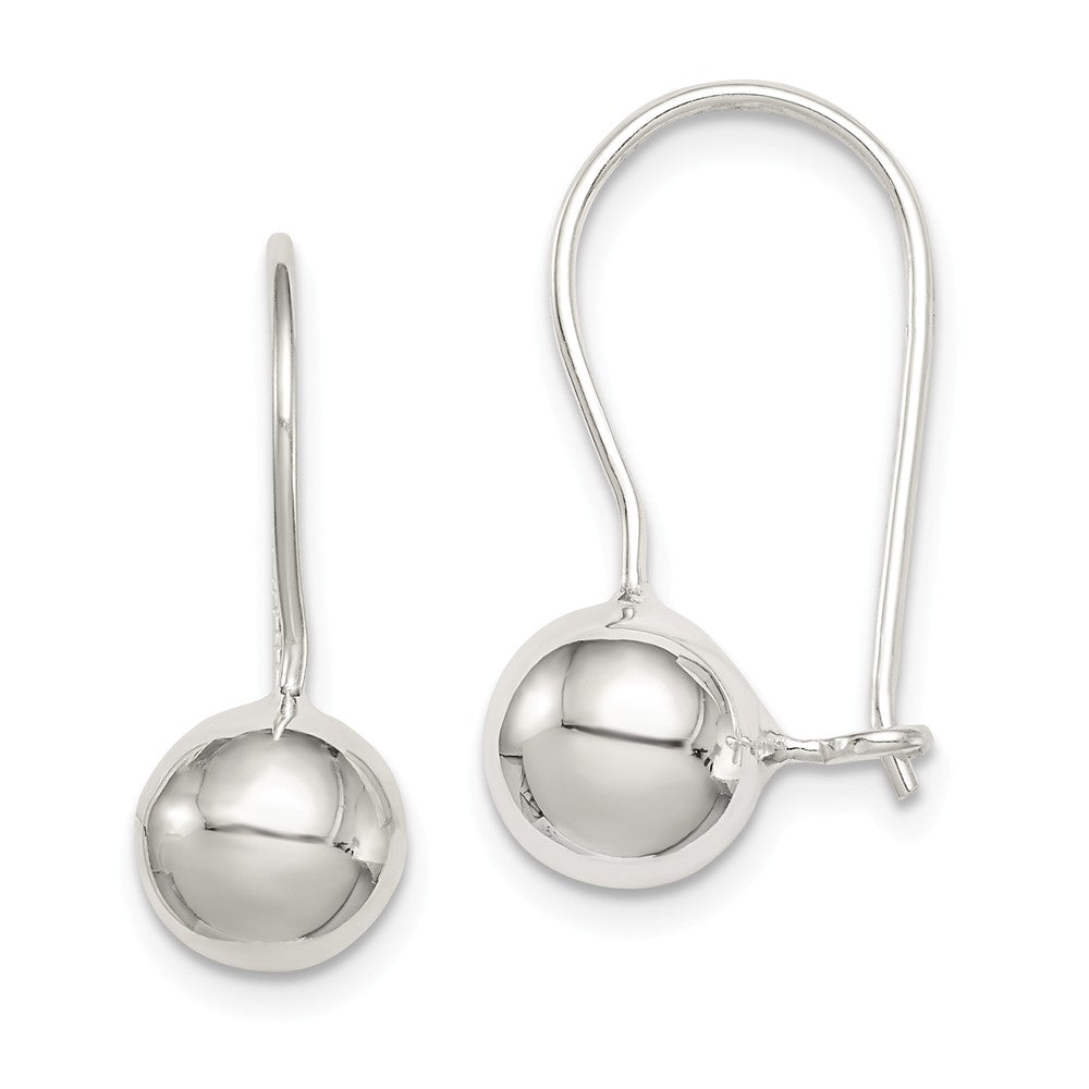 Stella Silver 925 Sterling Silver 8mm Ball Earrings, 20mm x 8mm