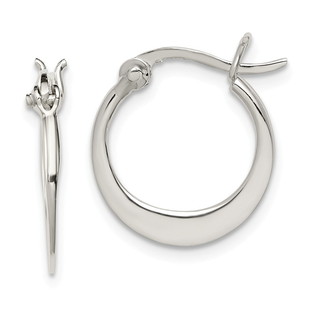 Stella Silver 925 Sterling Silver Flat Hoop Earrings, 18mm x 15mm
